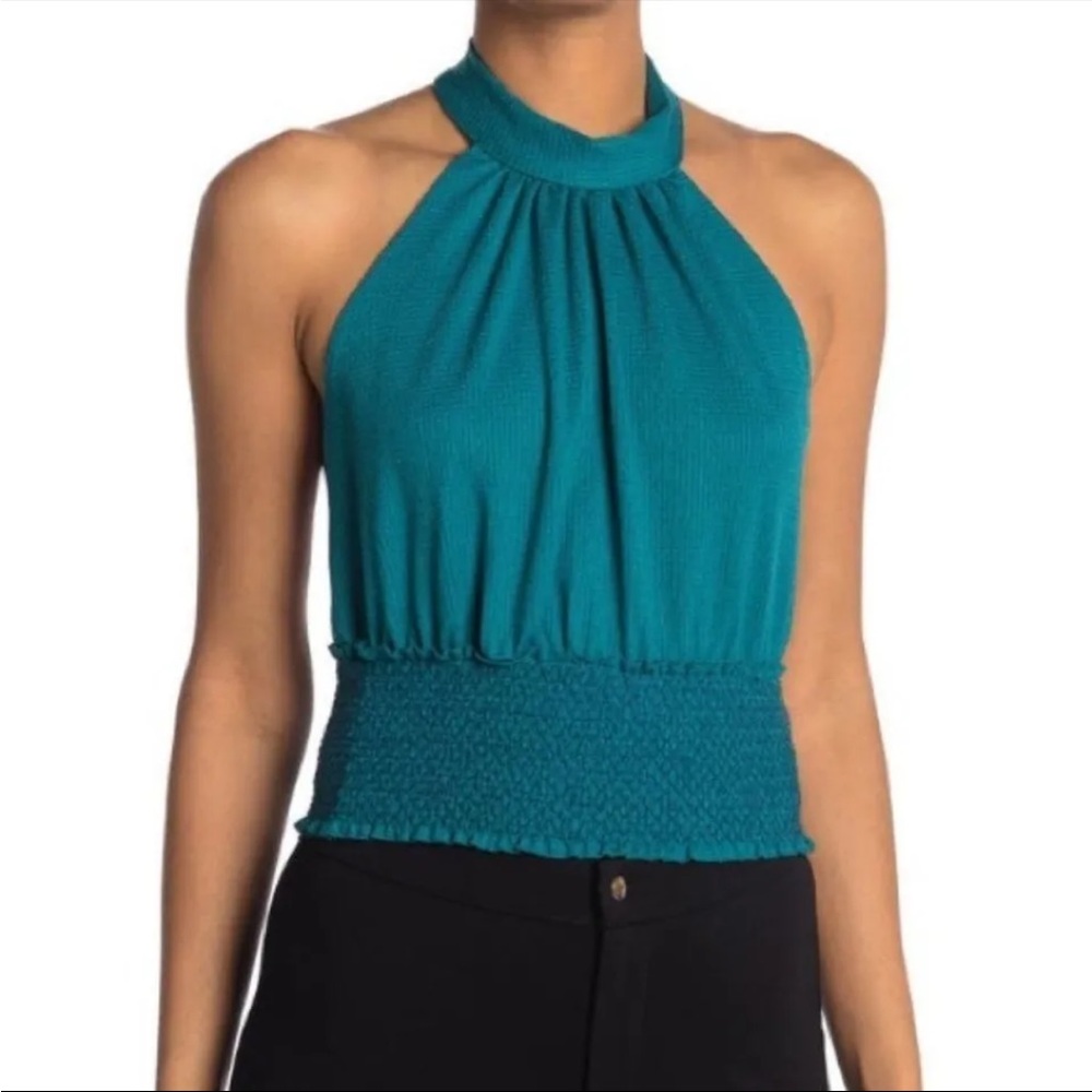 NWT Free People Green Beverley Halter Top